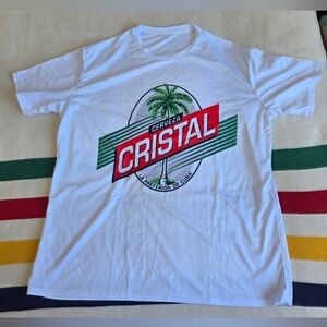 Cerveza Cristal Graphic White Crew Neck T-Shirt S XXXL
